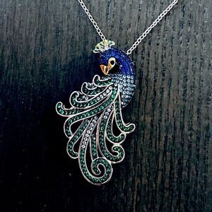 Peacock Jewel Cote d’Argent Sterling Silver Pendant Necklace